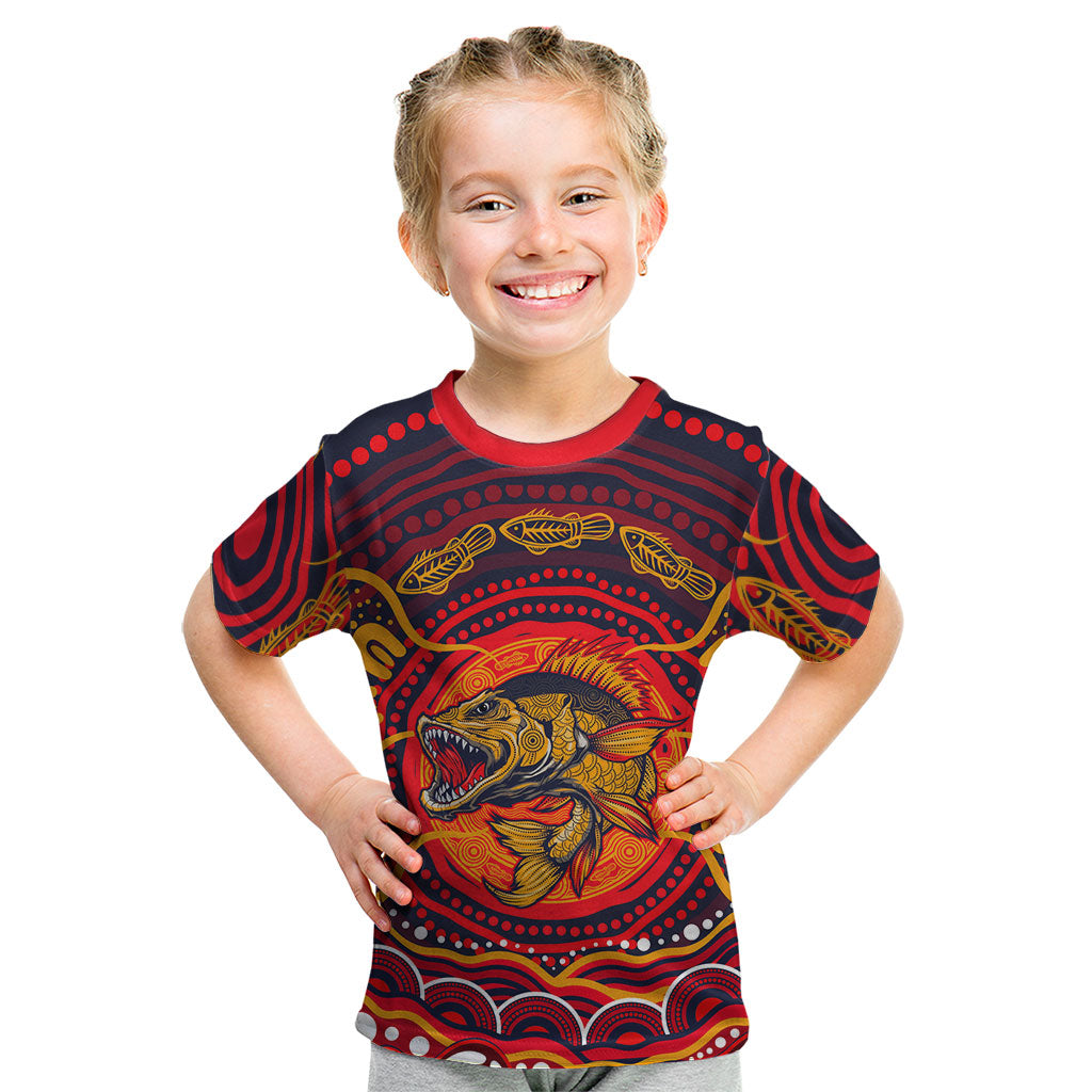 Personalized Barramundi Fish Kid T Shirt Australian Tropical Fish Indigenous Aboriginal Dot Art