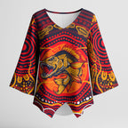 Personalized Barramundi Fish Kimono Sleeve Blouse Australian Tropical Fish Indigenous Aboriginal Dot Art