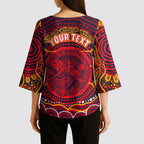 Personalized Barramundi Fish Kimono Sleeve Blouse Australian Tropical Fish Indigenous Aboriginal Dot Art