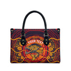 Personalized Barramundi Fish Leather Bag Australian Tropical Fish Indigenous Aboriginal Dot Art