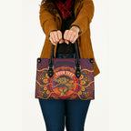 Personalized Barramundi Fish Leather Bag Australian Tropical Fish Indigenous Aboriginal Dot Art