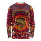 Personalized Barramundi Fish Long Sleeve Shirt Australian Tropical Fish Indigenous Aboriginal Dot Art