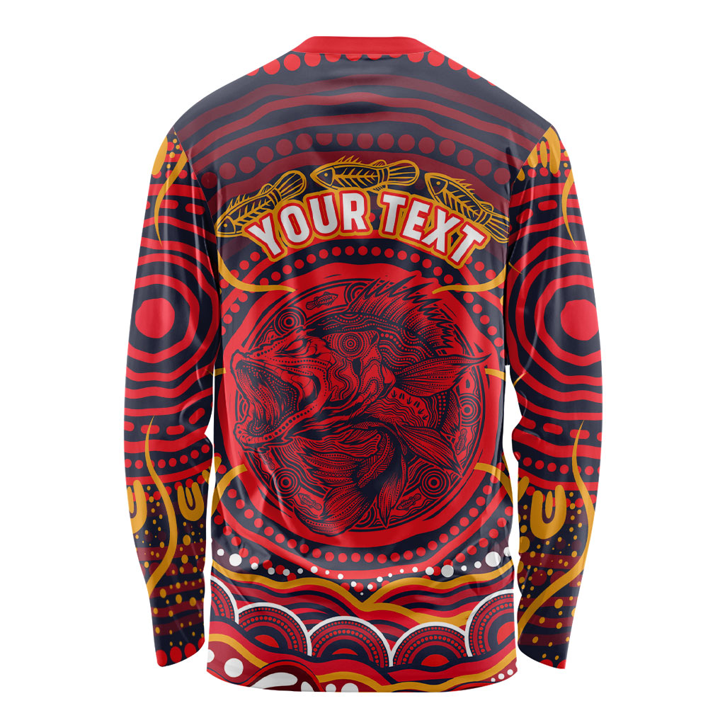 Personalized Barramundi Fish Long Sleeve Shirt Australian Tropical Fish Indigenous Aboriginal Dot Art