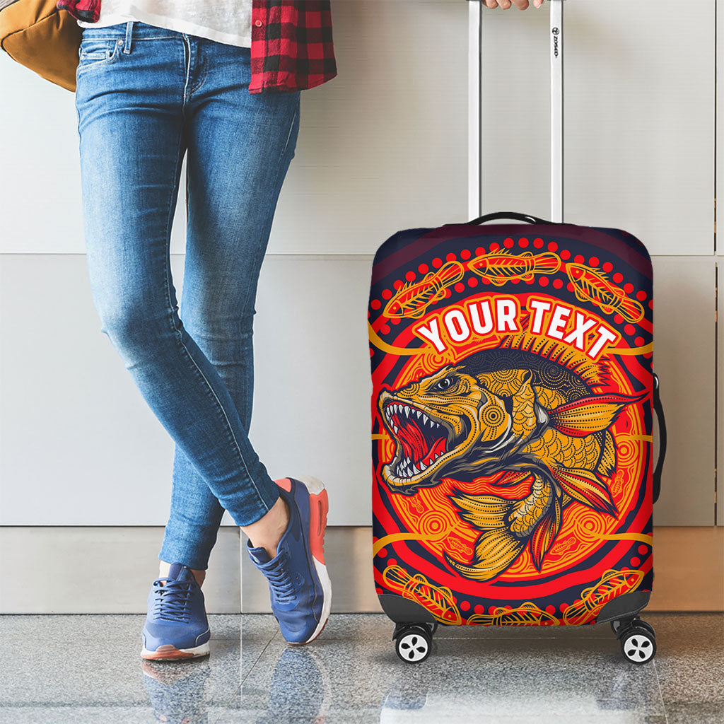 Personalized Barramundi Fish Luggage Cover Australian Tropical Fish Indigenous Aboriginal Dot Art