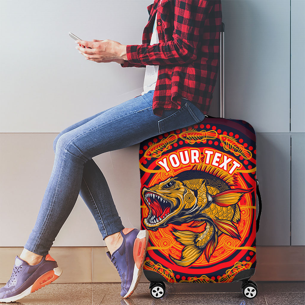 Personalized Barramundi Fish Luggage Cover Australian Tropical Fish Indigenous Aboriginal Dot Art