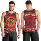 Personalized Barramundi Fish Men Tank Top Australian Tropical Fish Indigenous Aboriginal Dot Art