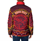Personalized Barramundi Fish Padded Jacket Australian Tropical Fish Indigenous Aboriginal Dot Art