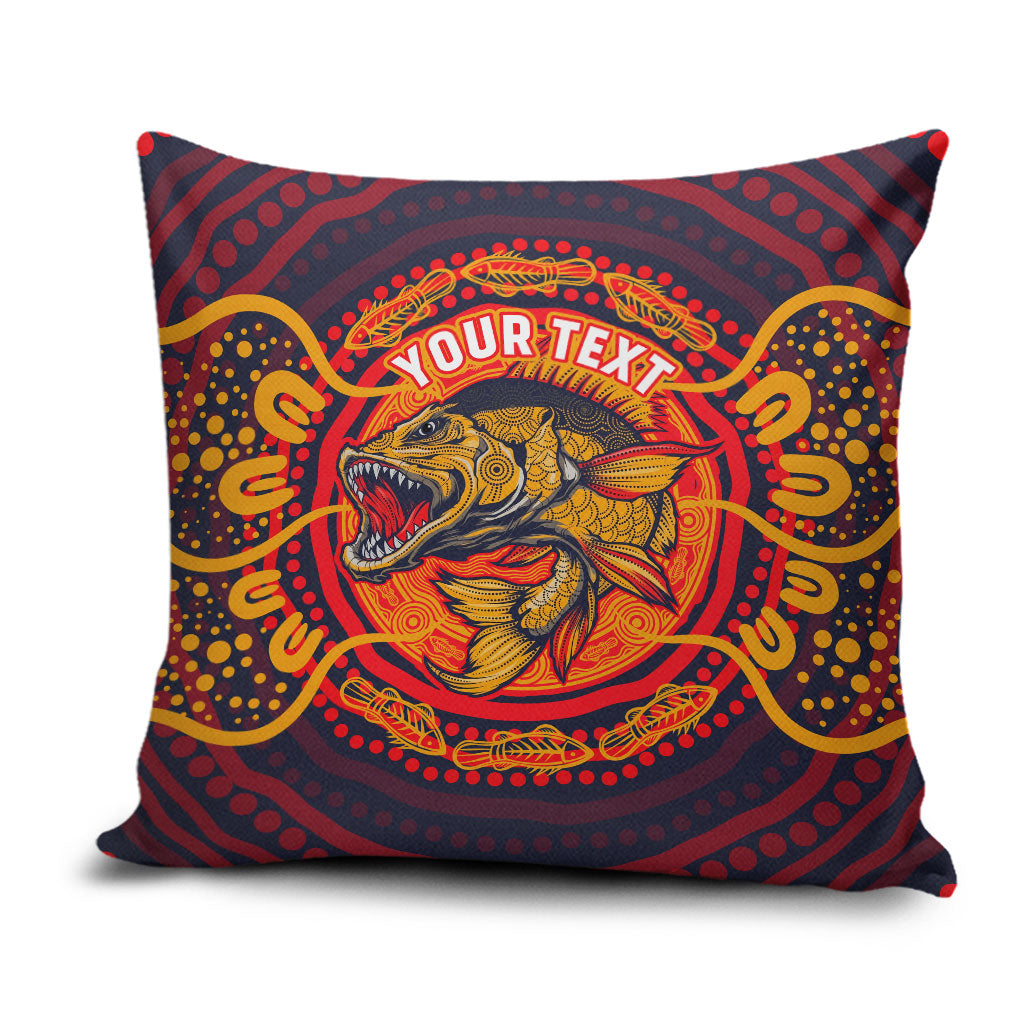 Personalized Barramundi Fish Pillow Cover Australian Tropical Fish Indigenous Aboriginal Dot Art