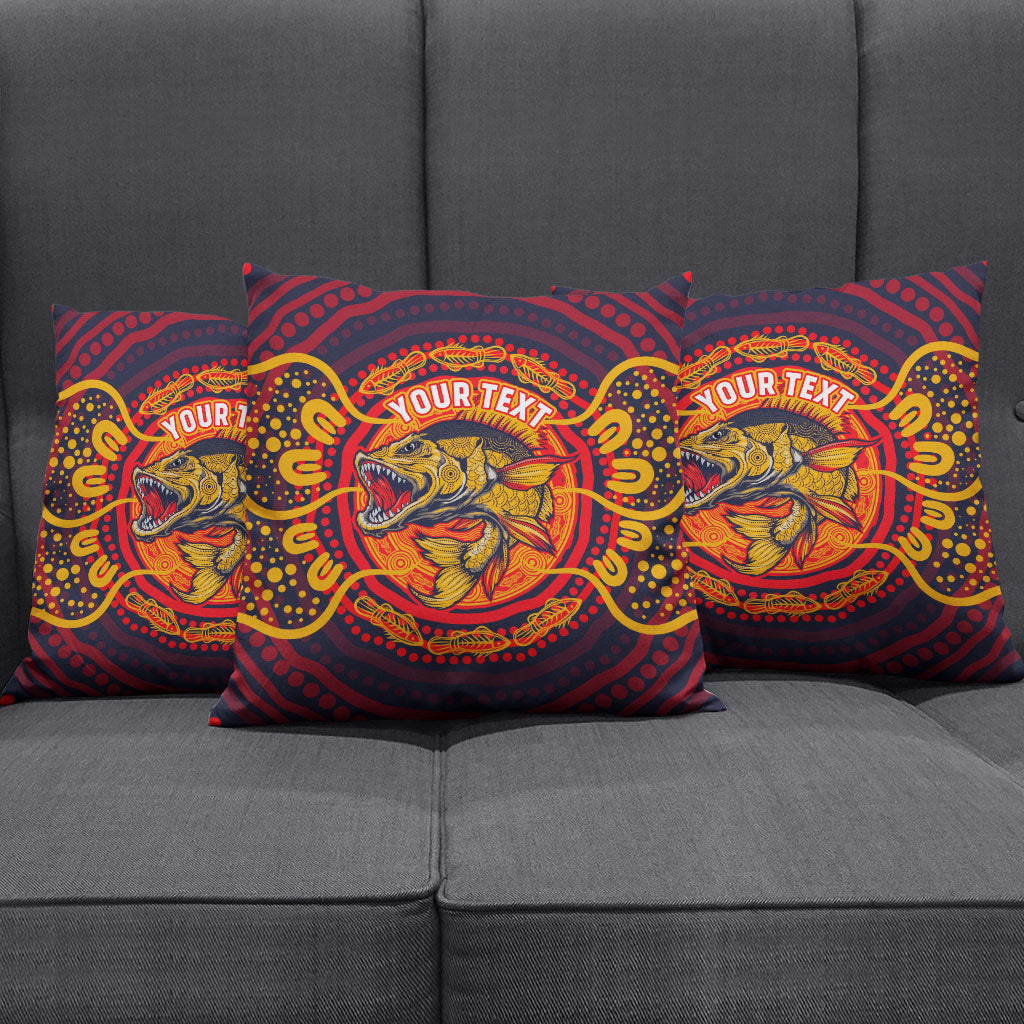Personalized Barramundi Fish Pillow Cover Australian Tropical Fish Indigenous Aboriginal Dot Art