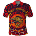 Personalized Barramundi Fish Polo Shirt Australian Tropical Fish Indigenous Aboriginal Dot Art