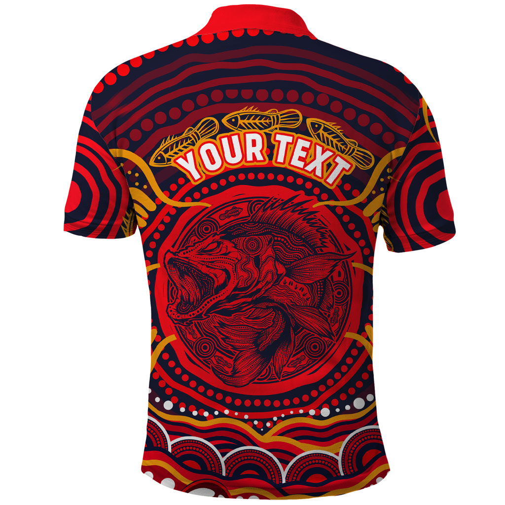 Personalized Barramundi Fish Polo Shirt Australian Tropical Fish Indigenous Aboriginal Dot Art