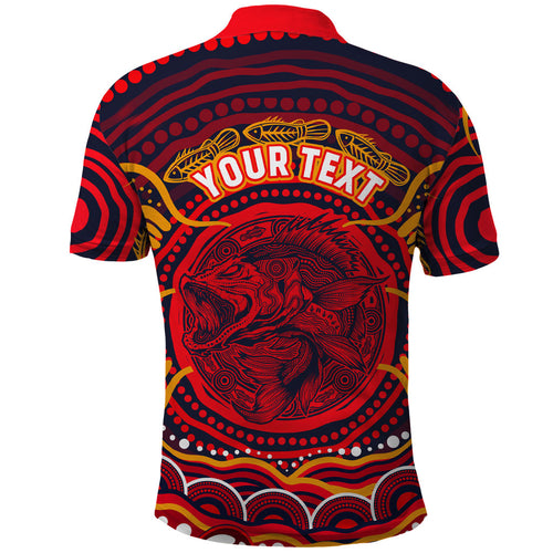 Personalized Barramundi Fish Polo Shirt Australian Tropical Fish Indigenous Aboriginal Dot Art