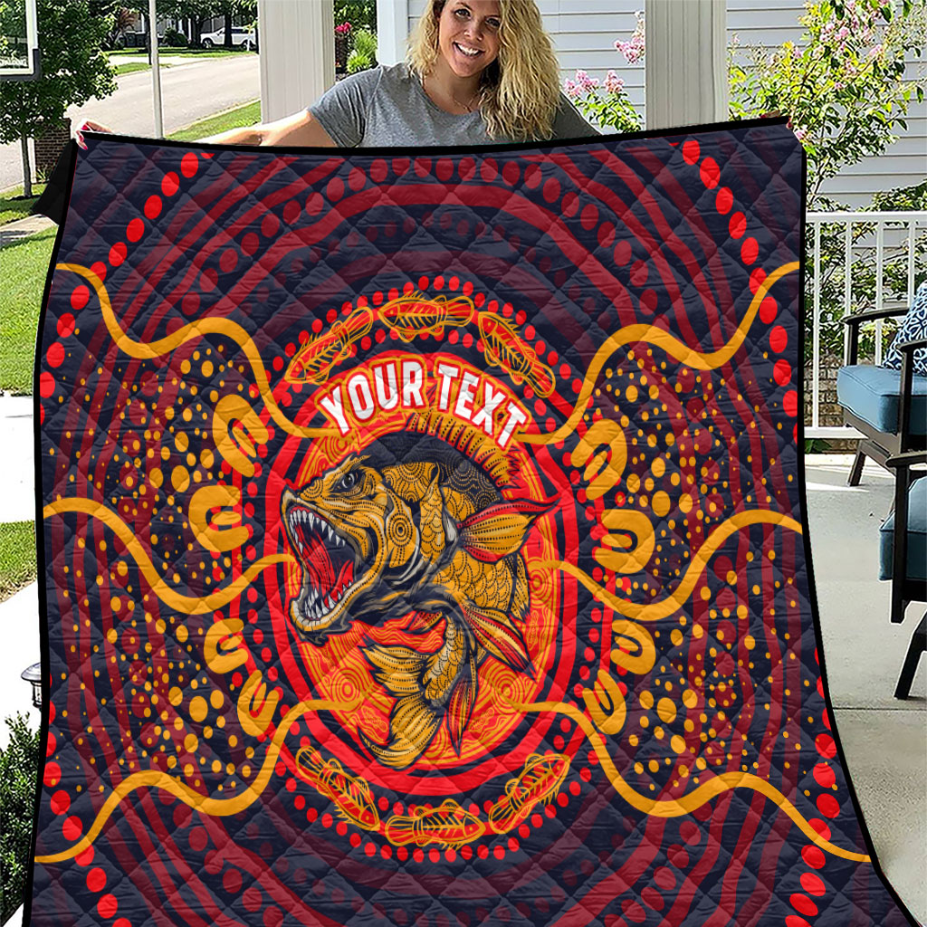 Personalized Barramundi Fish Quilt Australian Tropical Fish Indigenous Aboriginal Dot Art