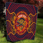 Personalized Barramundi Fish Quilt Australian Tropical Fish Indigenous Aboriginal Dot Art