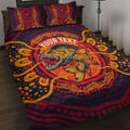 Personalized Barramundi Fish Quilt Bed Set Australian Tropical Fish Indigenous Aboriginal Dot Art