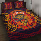 Personalized Barramundi Fish Quilt Bed Set Australian Tropical Fish Indigenous Aboriginal Dot Art