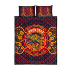 Personalized Barramundi Fish Quilt Bed Set Australian Tropical Fish Indigenous Aboriginal Dot Art