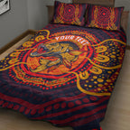 Personalized Barramundi Fish Quilt Bed Set Australian Tropical Fish Indigenous Aboriginal Dot Art