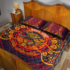 Personalized Barramundi Fish Quilt Bed Set Australian Tropical Fish Indigenous Aboriginal Dot Art