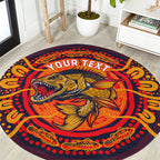 Personalized Barramundi Fish Round Carpet Australian Tropical Fish Indigenous Aboriginal Dot Art