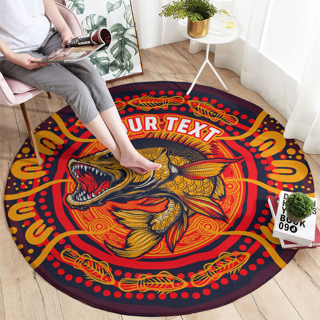 Personalized Barramundi Fish Round Carpet Australian Tropical Fish Indigenous Aboriginal Dot Art