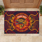 Personalized Barramundi Fish Rubber Doormat Australian Tropical Fish Indigenous Aboriginal Dot Art