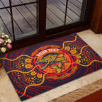 Personalized Barramundi Fish Rubber Doormat Australian Tropical Fish Indigenous Aboriginal Dot Art