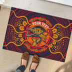 Personalized Barramundi Fish Rubber Doormat Australian Tropical Fish Indigenous Aboriginal Dot Art