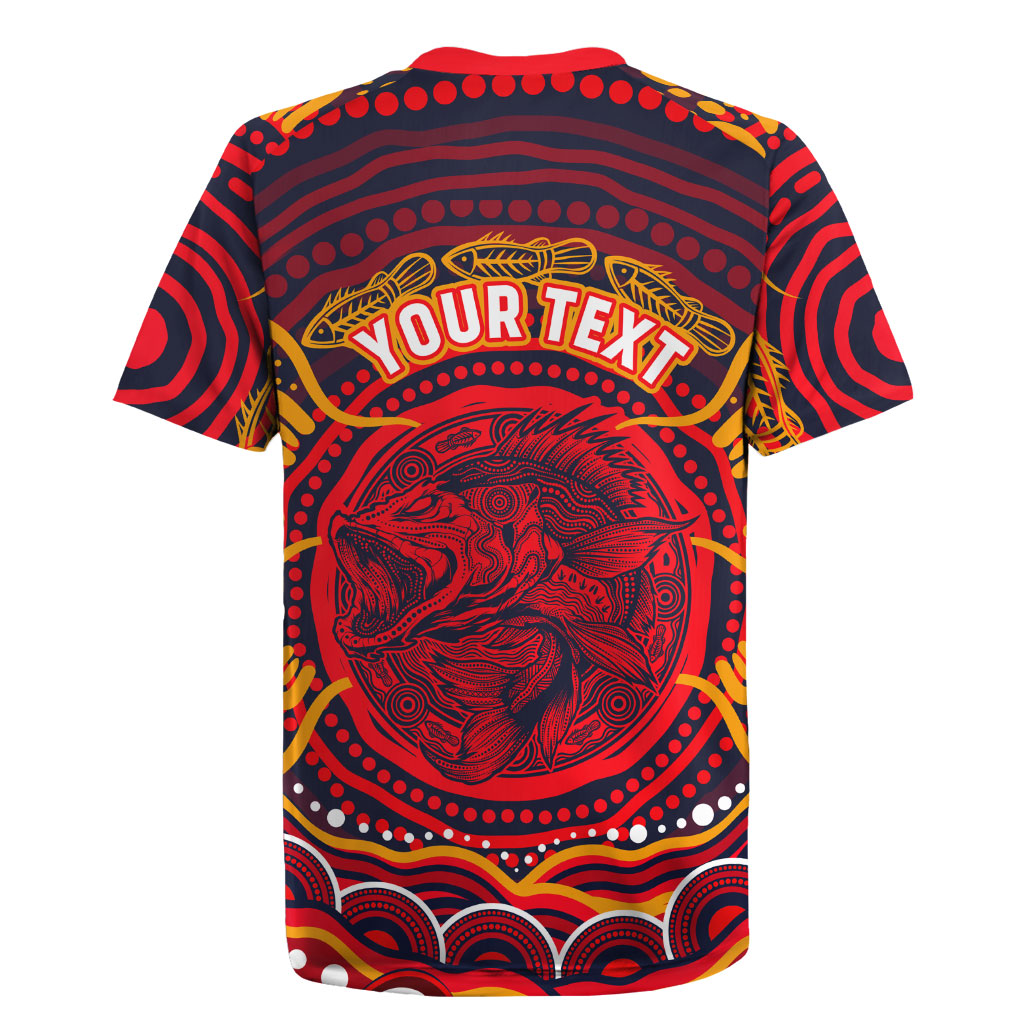 Personalized Barramundi Fish Rugby Jersey Australian Tropical Fish Indigenous Aboriginal Dot Art