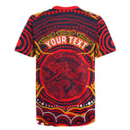 Personalized Barramundi Fish Rugby Jersey Australian Tropical Fish Indigenous Aboriginal Dot Art