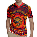 Personalized Barramundi Fish Rugby Jersey Australian Tropical Fish Indigenous Aboriginal Dot Art