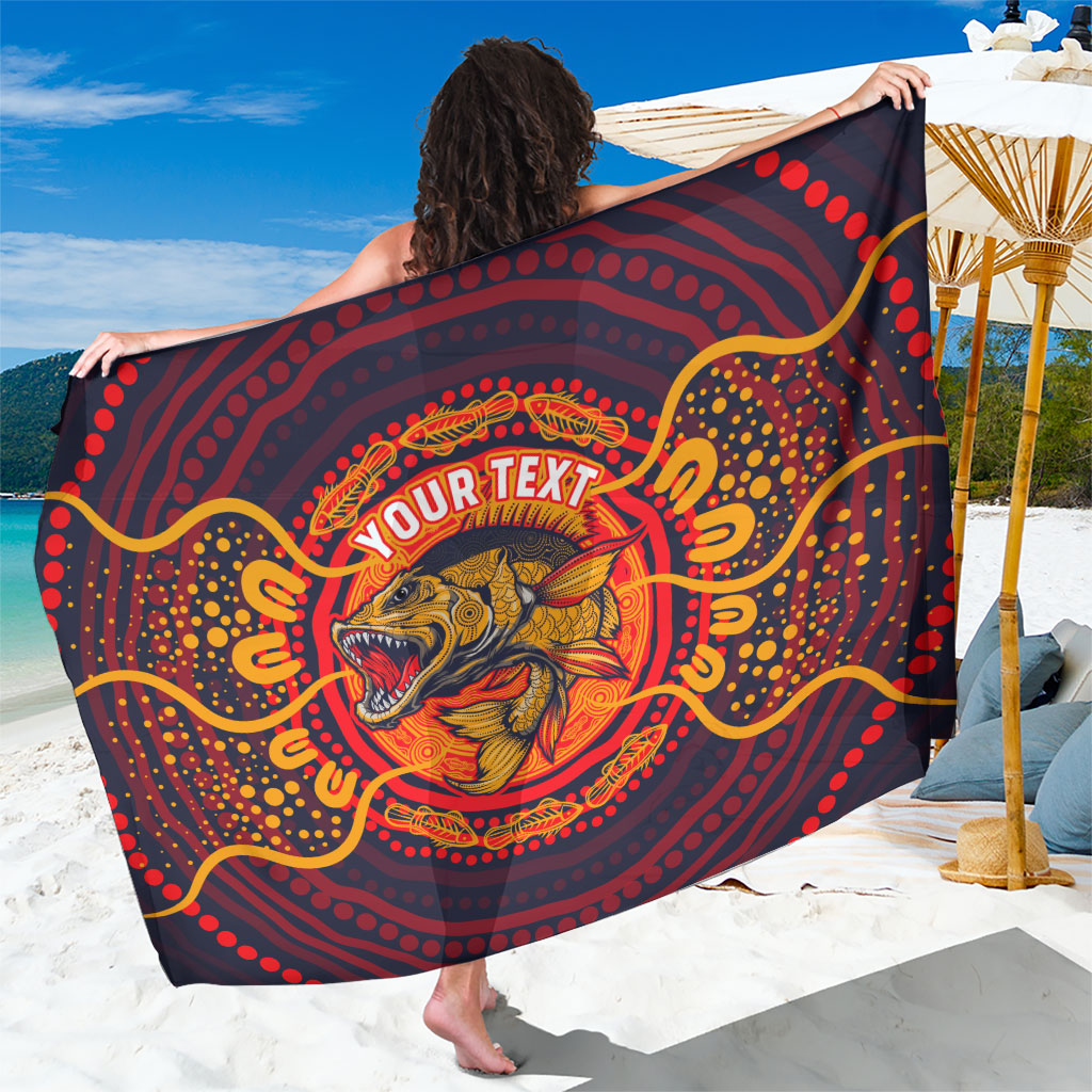Personalized Barramundi Fish Sarong Australian Tropical Fish Indigenous Aboriginal Dot Art