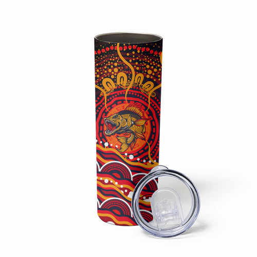 Personalized Barramundi Fish Skinny Tumbler Australian Tropical Fish Indigenous Aboriginal Dot Art