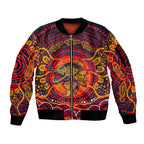 Personalized Barramundi Fish Sleeve Zip Bomber Jacket Australian Tropical Fish Indigenous Aboriginal Dot Art