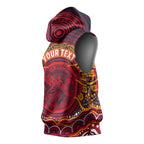 Personalized Barramundi Fish Sleeveless Hoodie Australian Tropical Fish Indigenous Aboriginal Dot Art