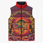 Personalized Barramundi Fish Sleeveless Puffer Jacket Australian Tropical Fish Indigenous Aboriginal Dot Art