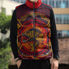 Personalized Barramundi Fish Sleeveless Puffer Jacket Australian Tropical Fish Indigenous Aboriginal Dot Art