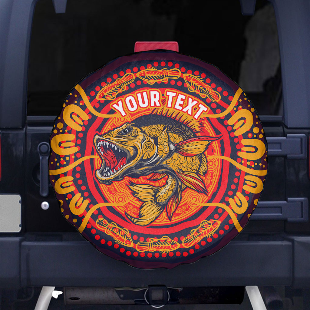 Personalized Barramundi Fish Spare Tire Cover Australian Tropical Fish Indigenous Aboriginal Dot Art