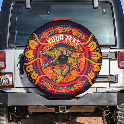 Personalized Barramundi Fish Spare Tire Cover Australian Tropical Fish Indigenous Aboriginal Dot Art