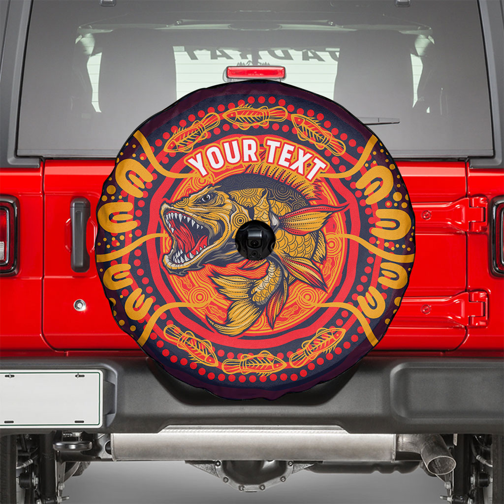 Personalized Barramundi Fish Spare Tire Cover Australian Tropical Fish Indigenous Aboriginal Dot Art