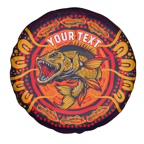 Personalized Barramundi Fish Spare Tire Cover Australian Tropical Fish Indigenous Aboriginal Dot Art