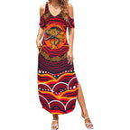Personalized Barramundi Fish Summer Maxi Dress Australian Tropical Fish Indigenous Aboriginal Dot Art