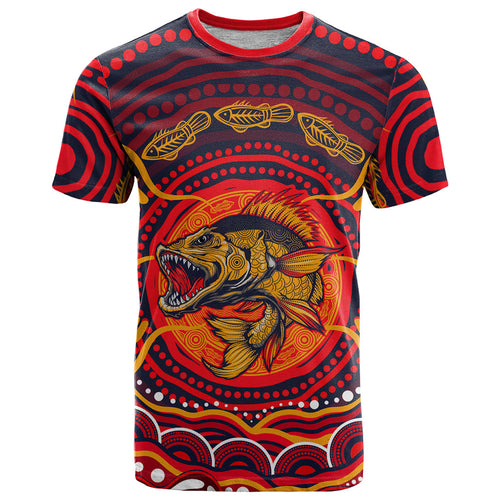 Personalized Barramundi Fish T Shirt Australian Tropical Fish Indigenous Aboriginal Dot Art