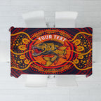 Personalized Barramundi Fish Tablecloth Australian Tropical Fish Indigenous Aboriginal Dot Art