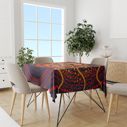 Personalized Barramundi Fish Tablecloth Australian Tropical Fish Indigenous Aboriginal Dot Art