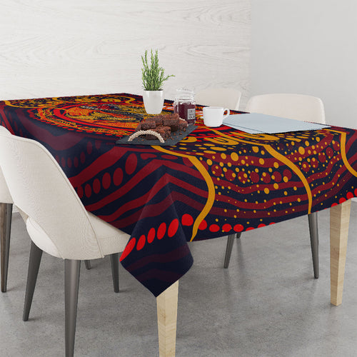 Personalized Barramundi Fish Tablecloth Australian Tropical Fish Indigenous Aboriginal Dot Art