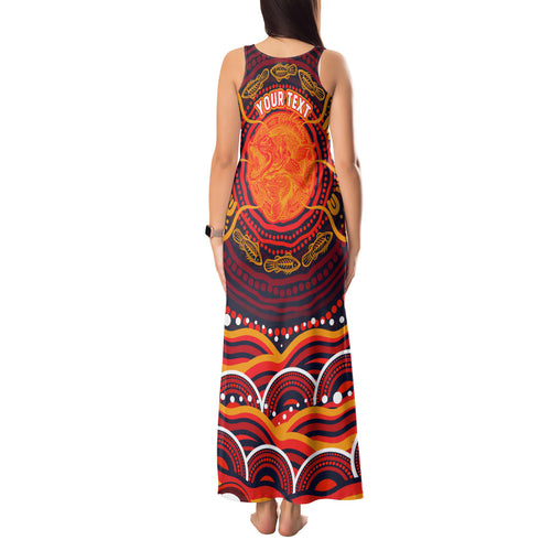 Personalized Barramundi Fish Tank Maxi Dress Australian Tropical Fish Indigenous Aboriginal Dot Art