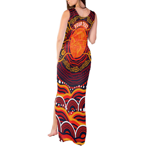 Personalized Barramundi Fish Tank Maxi Dress Australian Tropical Fish Indigenous Aboriginal Dot Art