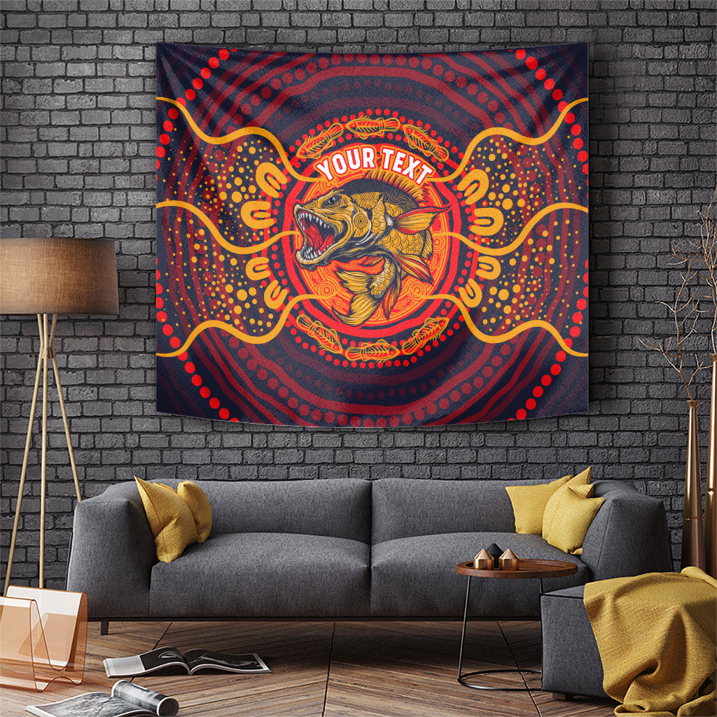 Personalized Barramundi Fish Tapestry Australian Tropical Fish Indigenous Aboriginal Dot Art