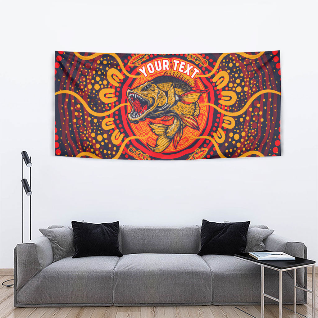 Personalized Barramundi Fish Tapestry Australian Tropical Fish Indigenous Aboriginal Dot Art